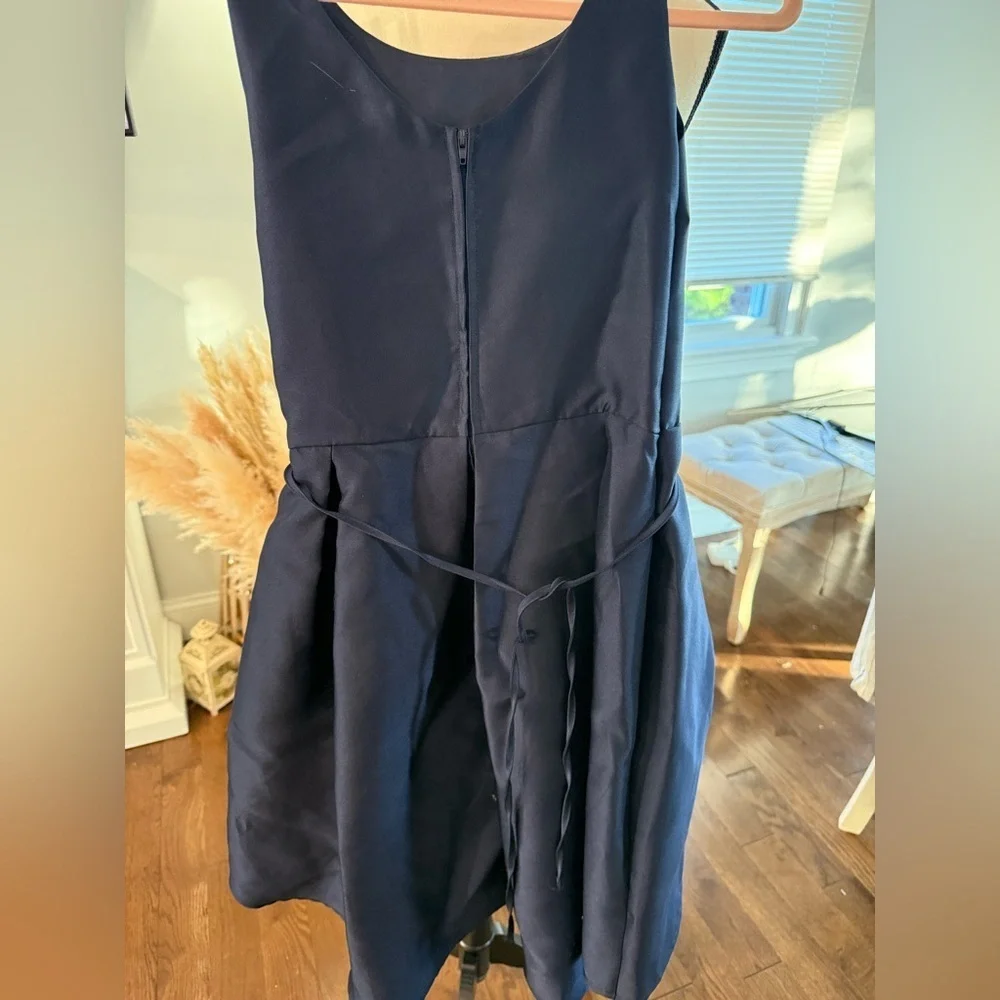 CHILD SIZE 16 Elegant Navy Kids Dress with rhinestone Leaf Accent - Picture 4 of 4
